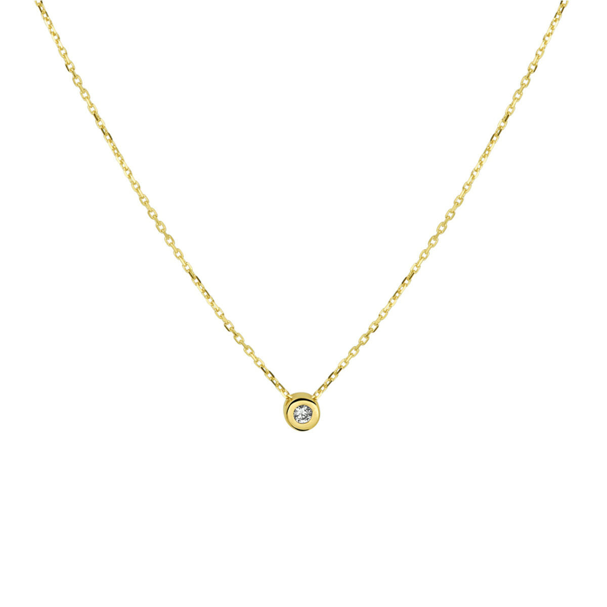 Fantasy Collection Collier zirkonia 42 - 44 - 46 cm 14K geelgoud