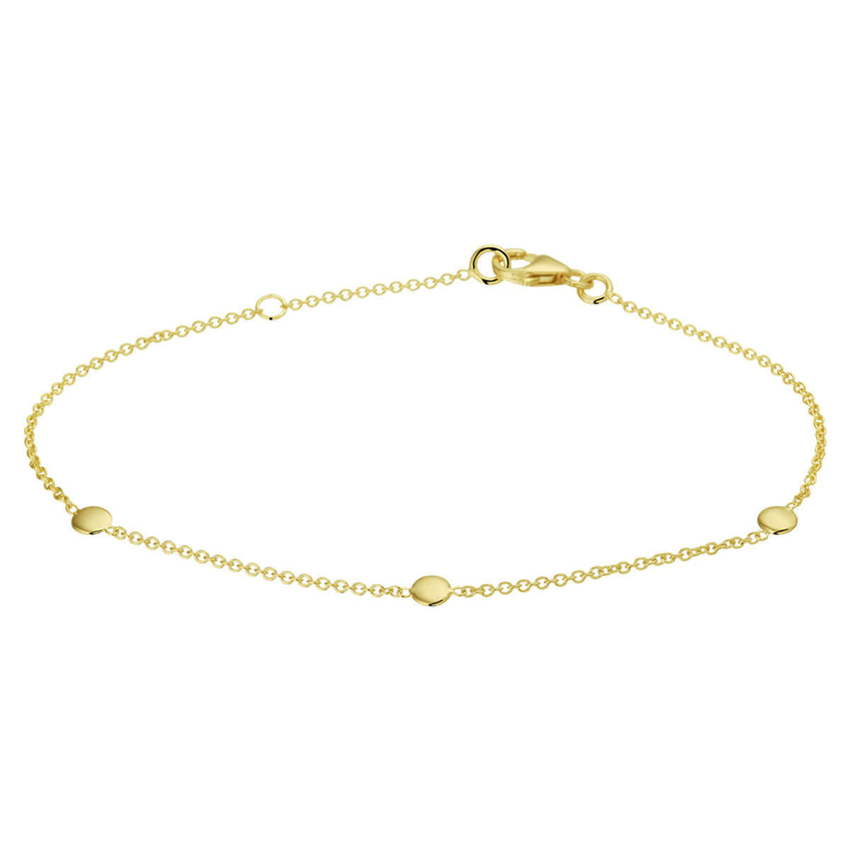 Fantasy Collection Armband rondjes 1,2 mm 17 + 2 cm 14K geelgoud