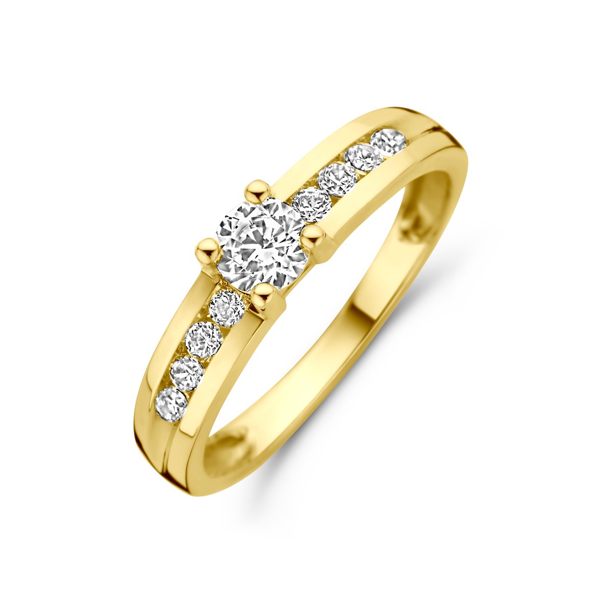 Ring zirkonia 14K geelgoud 4,5 mm – 4020078