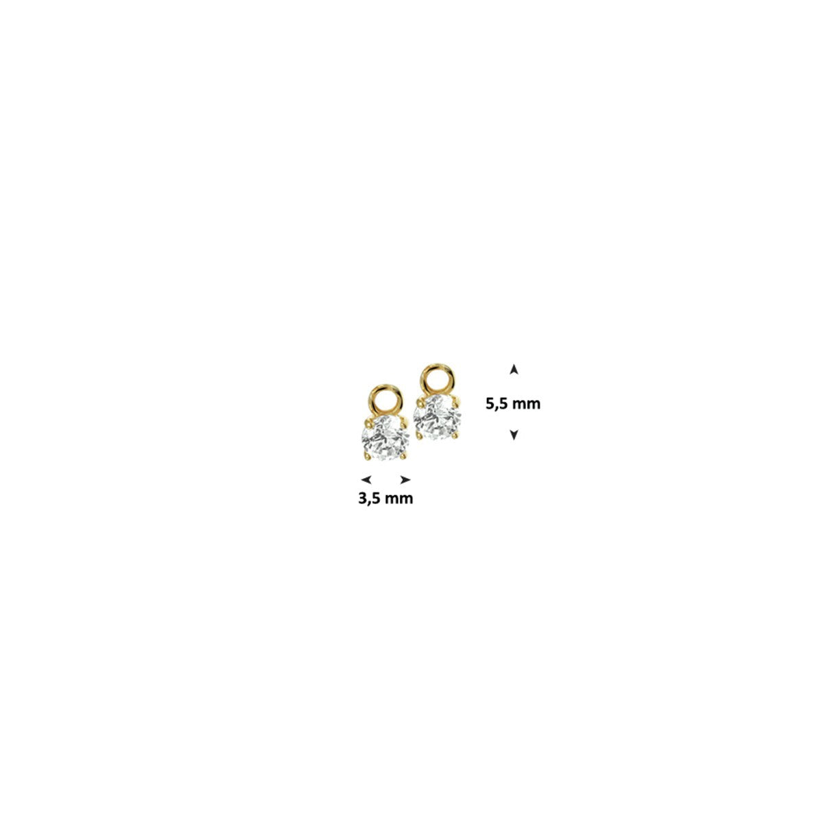 Fantasy Collection Hangende oorbellen zirkonia 14K geelgoud - PSN4020127