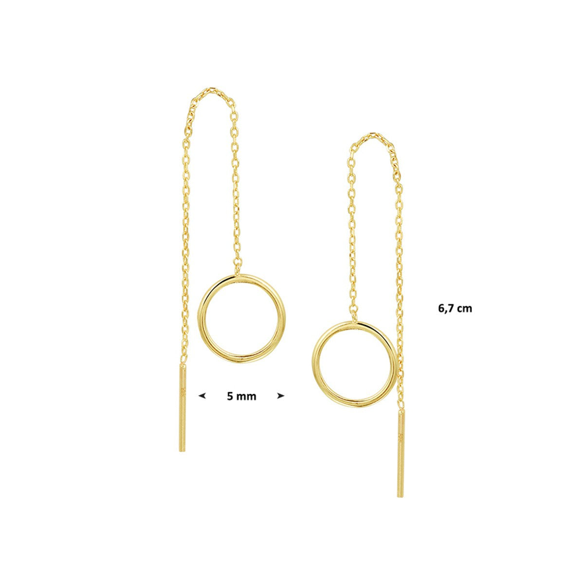 Fantasy Collection Oorbellen ring 14K geelgoud