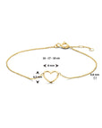 14K Geelgoud Armband Hart 16 - 17 - 18 Cm 4020134 - PansiteNederland.nl