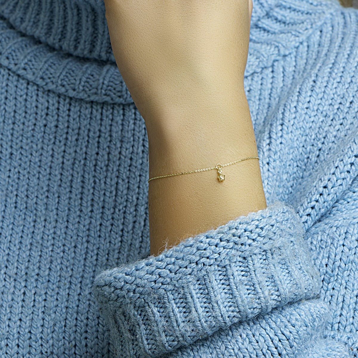 Fantasy Collection Armband ster 16,5 - 18,5 cm 14K geelgoud