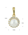 14K geelgoud hanger parel en zirkonia 4020315 - PansiteNederland.nl
