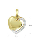 14K geelgoud hanger hart zirkonia bicolor gestift 4020321 - PansiteNederland.nl