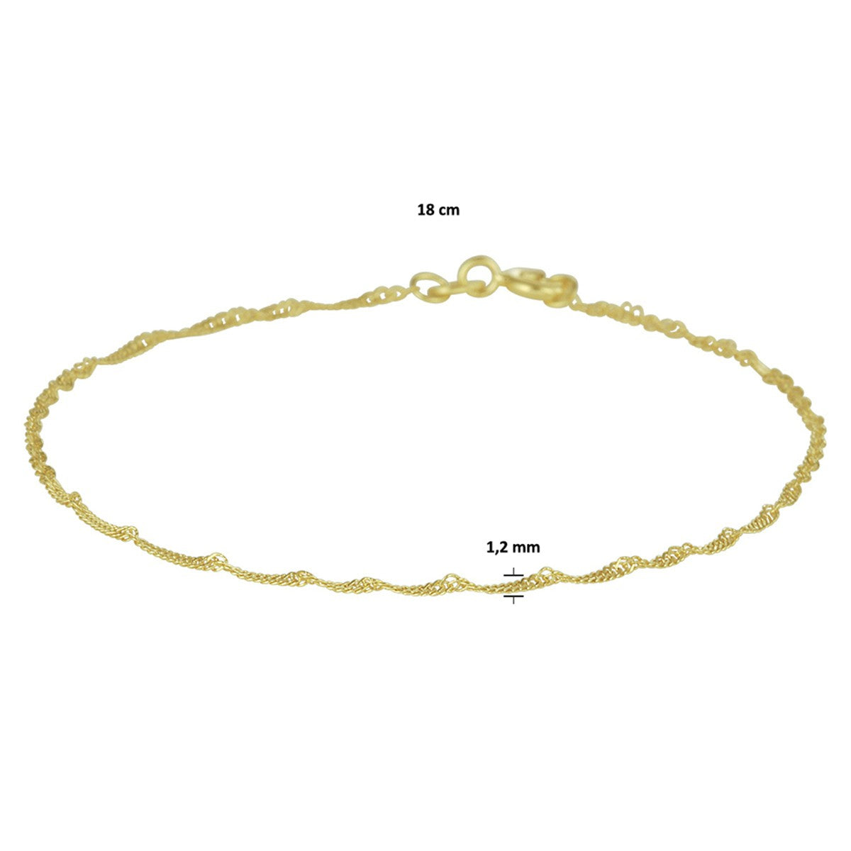 Fantasy Collection Armband singapore 1,2 mm 14K geelgoud