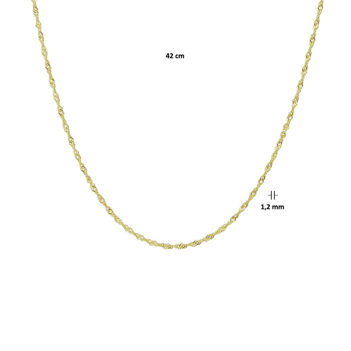Fantasy Collection Collier singapore 1,2 mm 14K geelgoud
