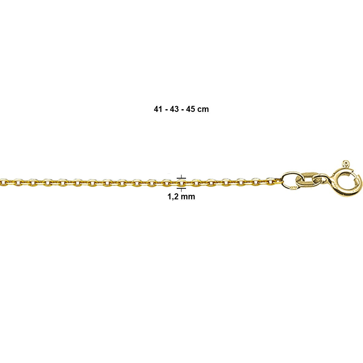 Fantasy Collection Collier anker plat 1,2 mm 14K geelgoud