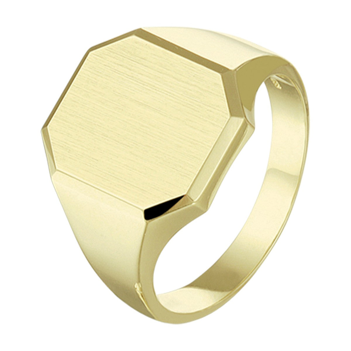 Fantasy Collection Graveerring massief mat gediamanteerd 14K geelgoud