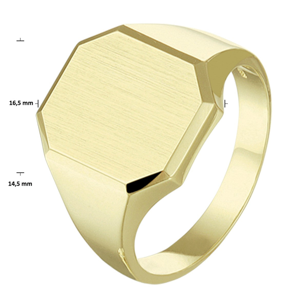 Fantasy Collection Graveerring massief mat gediamanteerd 14K geelgoud