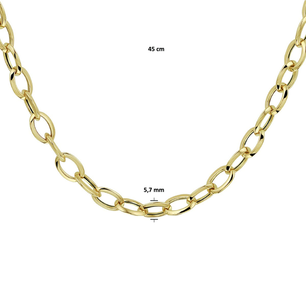 Fantasy Collection Collier anker 5,7 mm 45 cm 14K geelgoud