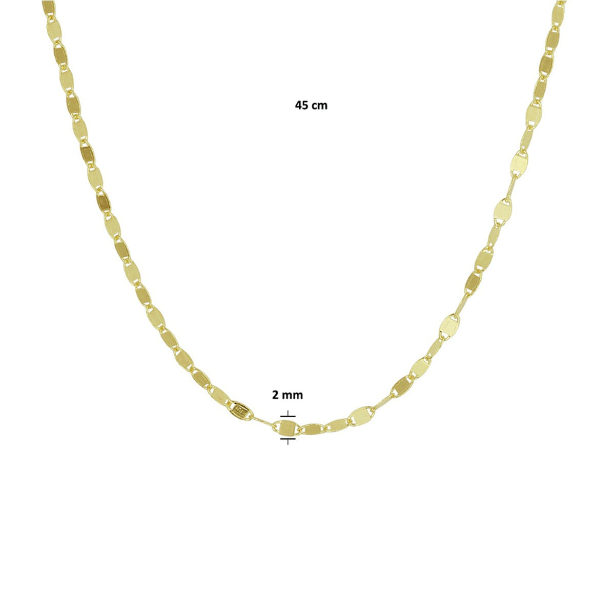 Fantasy Collection Collier 2,0 mm 45 cm 14K geelgoud