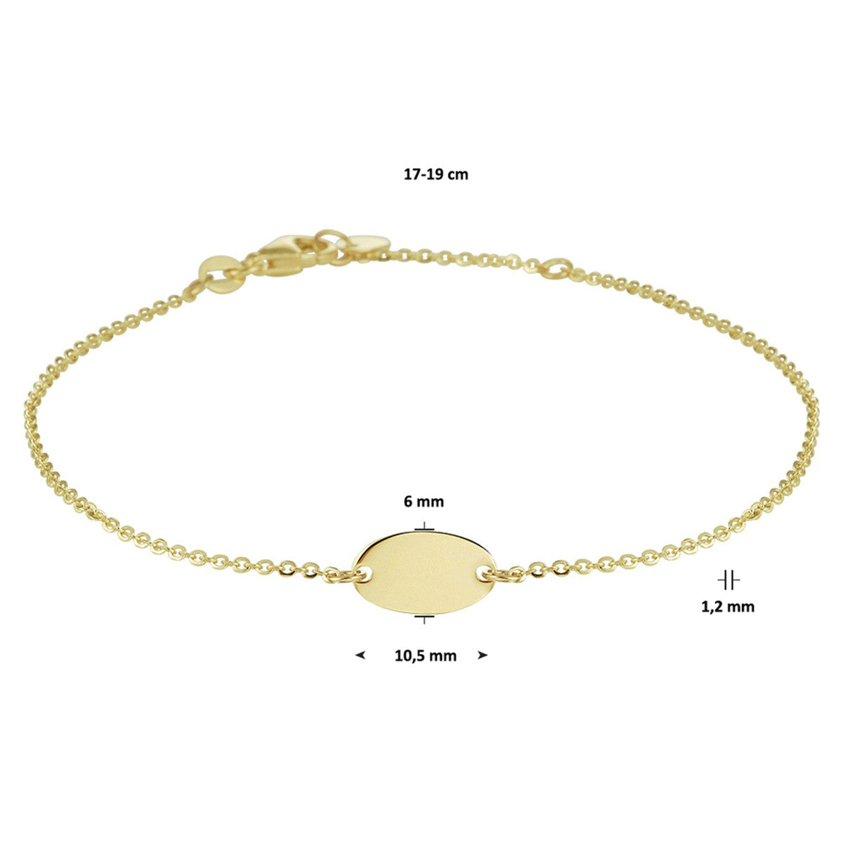 Fantasy Collection Armband ovaal 17 - 19 cm 14K geelgoud