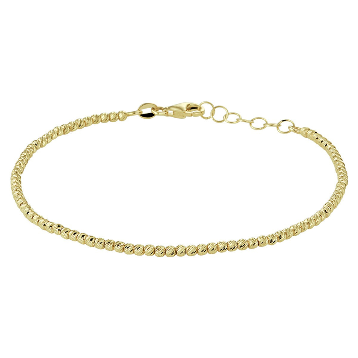 Fantasy Collection Armband bolletjes gediamanteerd 2,0 mm 17 + 2 cm 14K geelgoud
