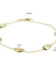 14K Geelgoud Armband Natuurlijke Kleurstenen 17 - 19 Cm 4020659 - PansiteNederland.nl