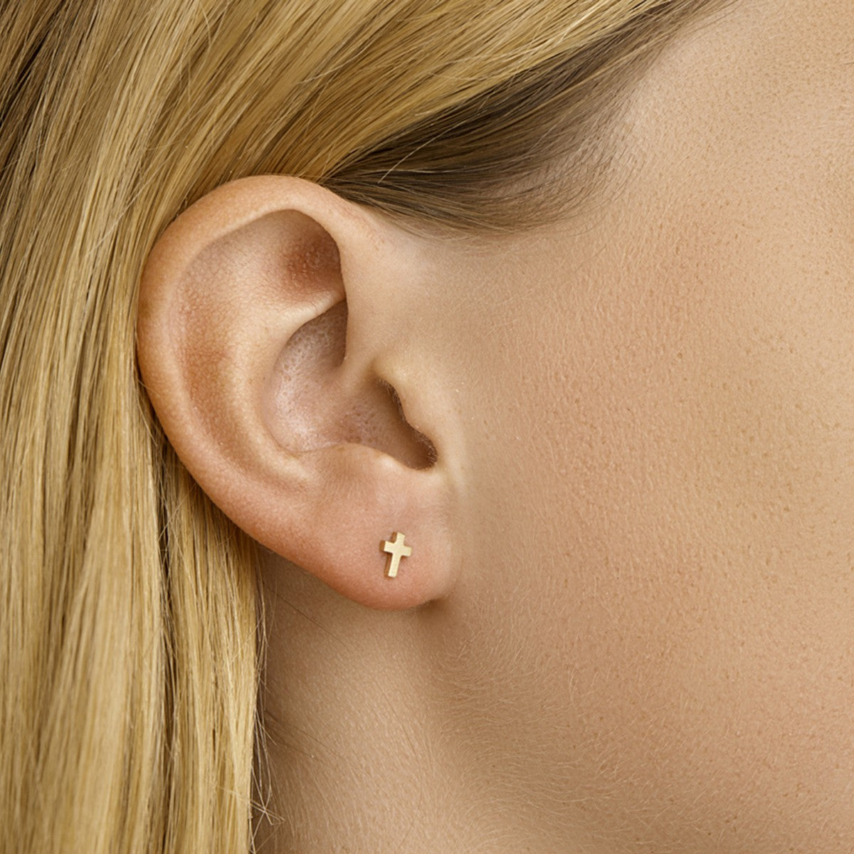 Fantasy Collection Oorbellen kruis 14K geelgoud