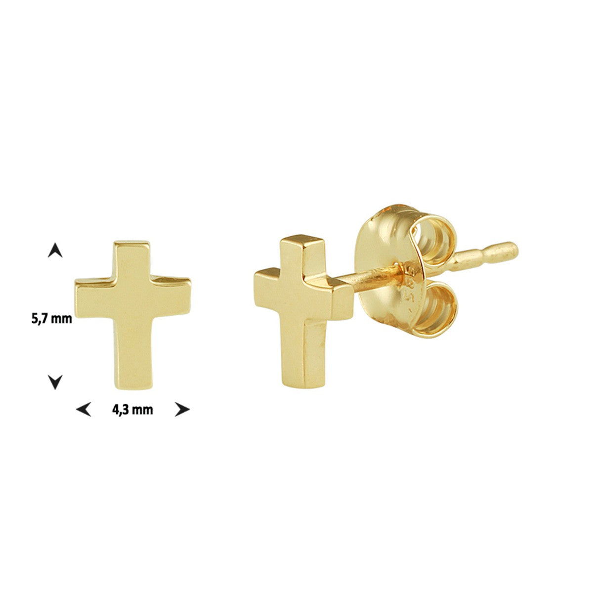 Fantasy Collection Oorbellen kruis 14K geelgoud