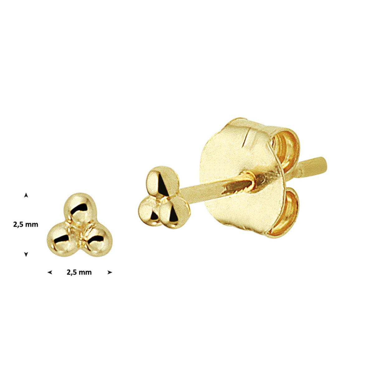 Fantasy Collection Oorbellen bolletjes 2,5 mm 14K geelgoud