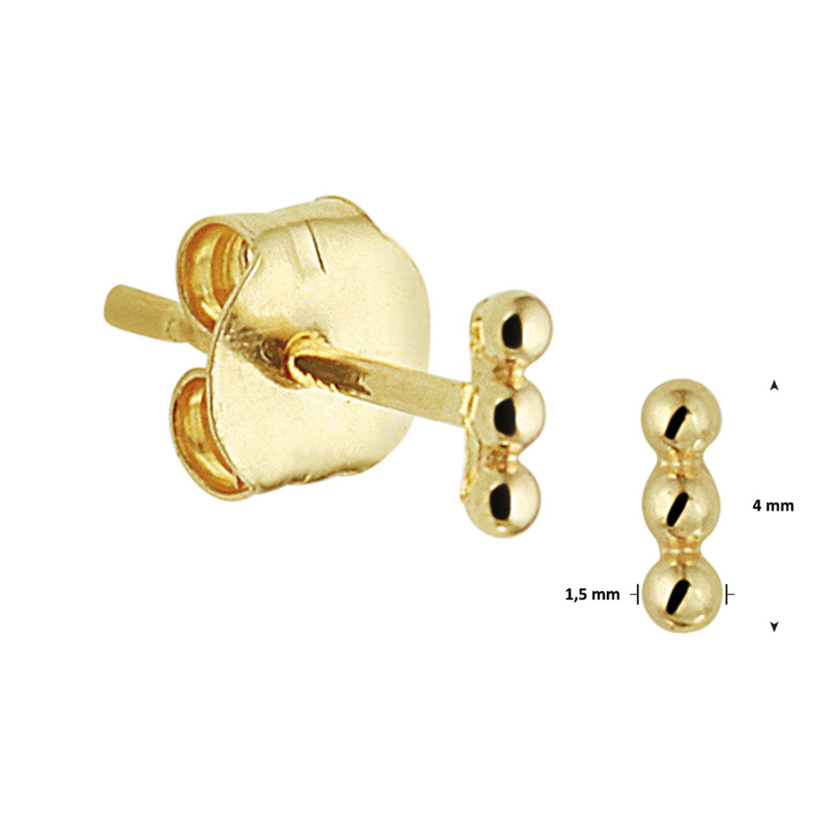 Fantasy Collection Oorbellen bolletjes 4 mm 14K geelgoud