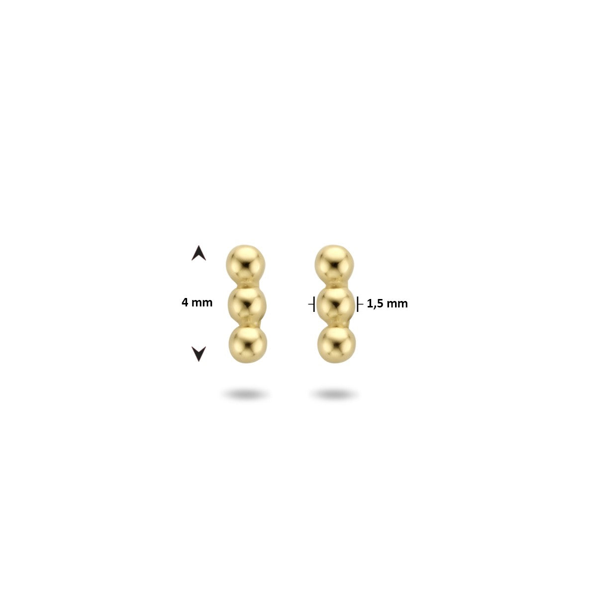 Fantasy Collection Oorbellen bolletjes 4 mm 14K geelgoud