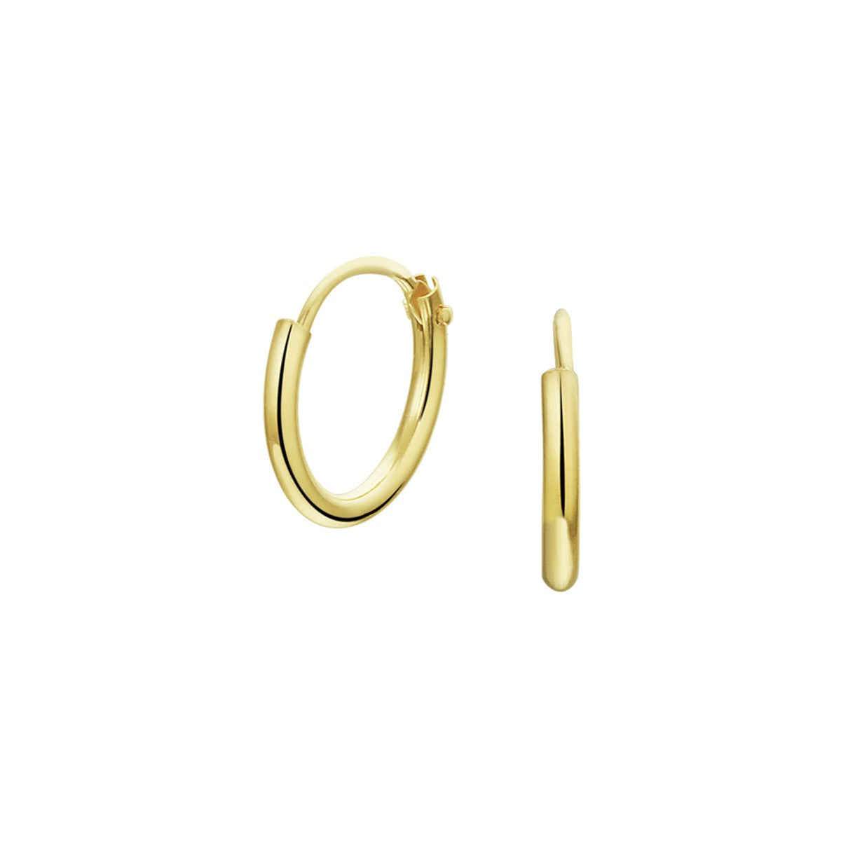 Fantasy Collection Oorbellen 1,3 mm ronde buis 14K geelgoud