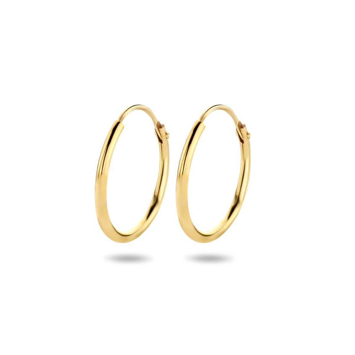 Fantasy Collection Oorbellen 1,3 mm ronde buis 14K geelgoud