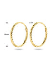 14K Geelgouden oorringen gediamanteerd 12mm - 4020708 - PansiteNederland.nl