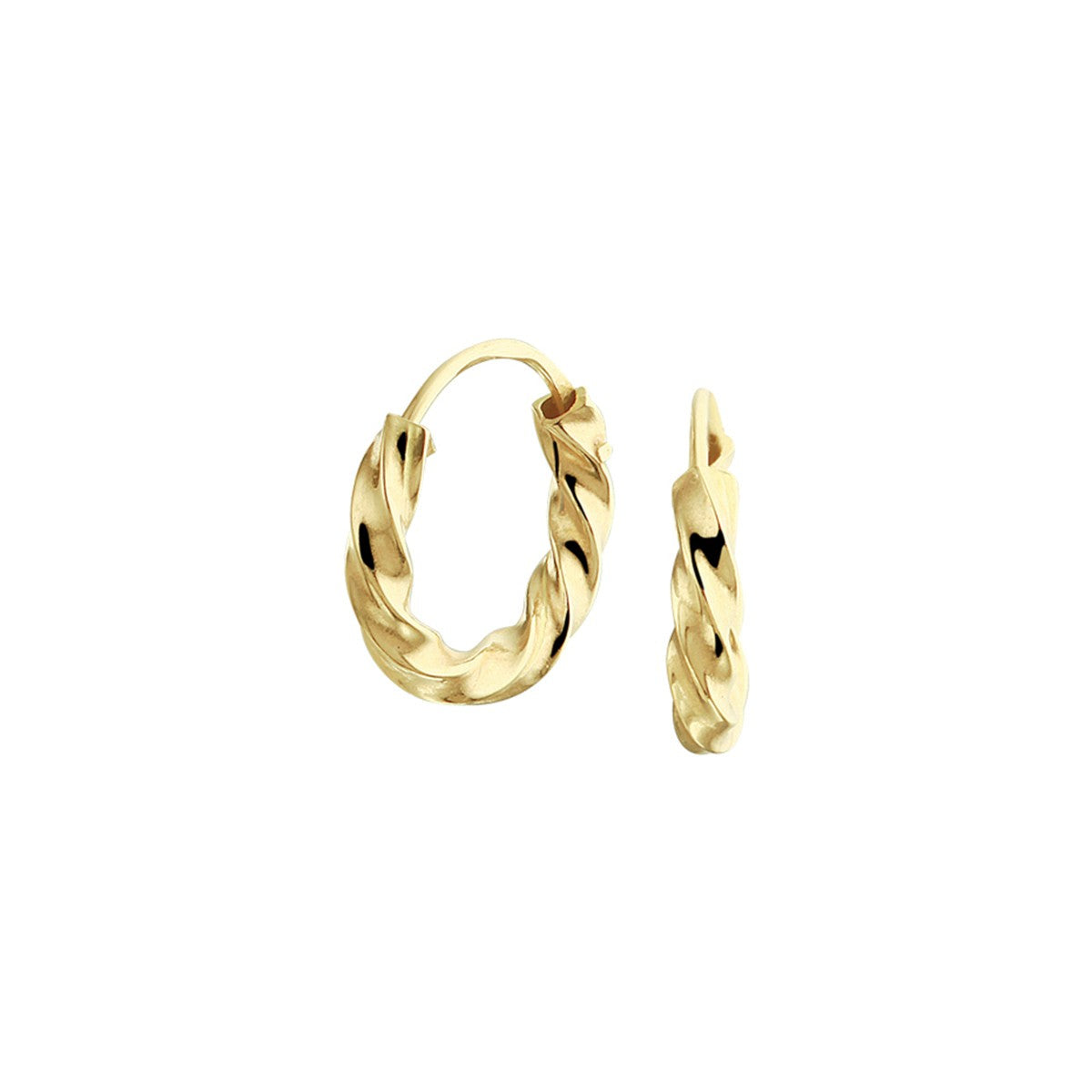 Fantasy Collection Oorbellen gedraaide buis 14K geelgoud