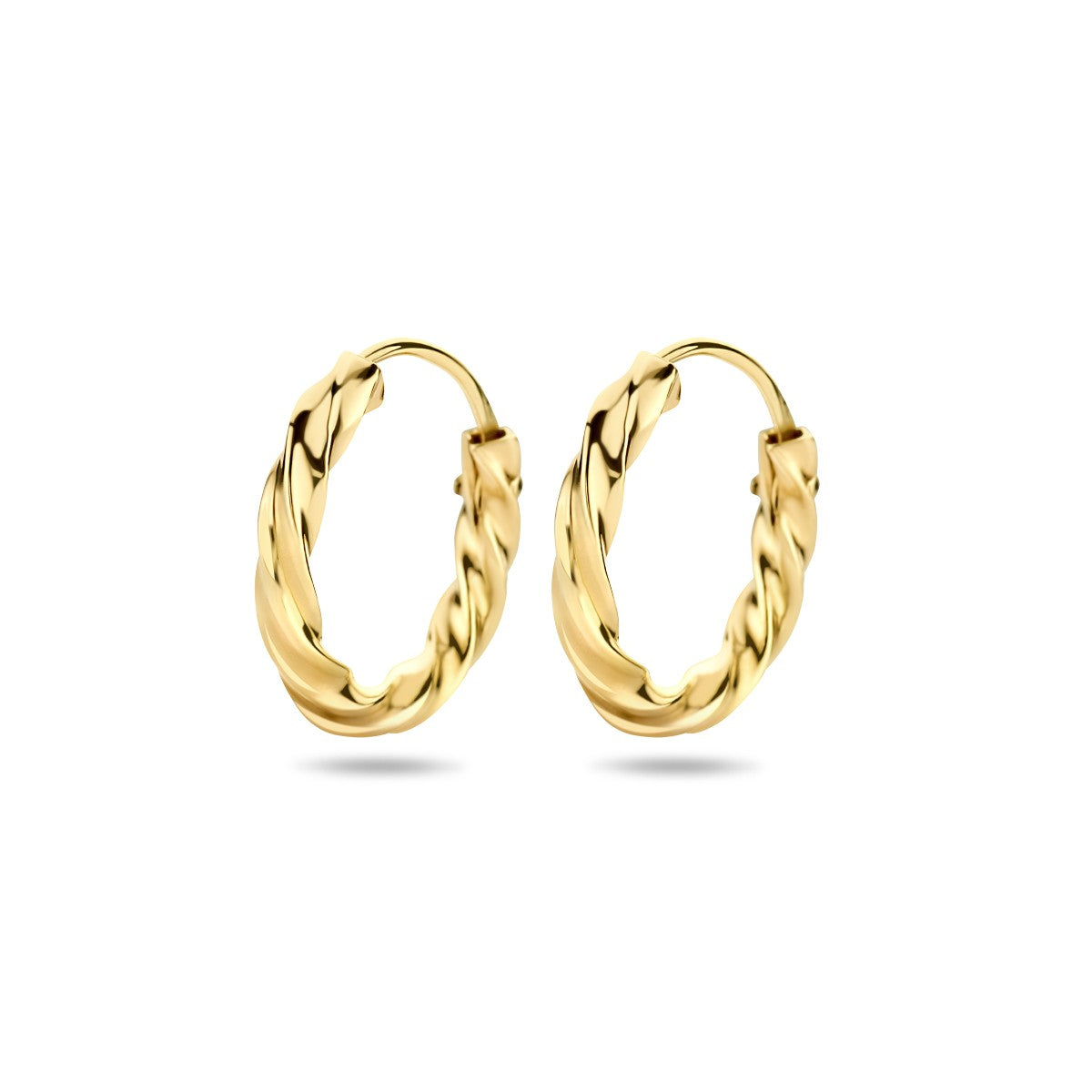 Fantasy Collection Oorbellen gedraaide buis 14K geelgoud