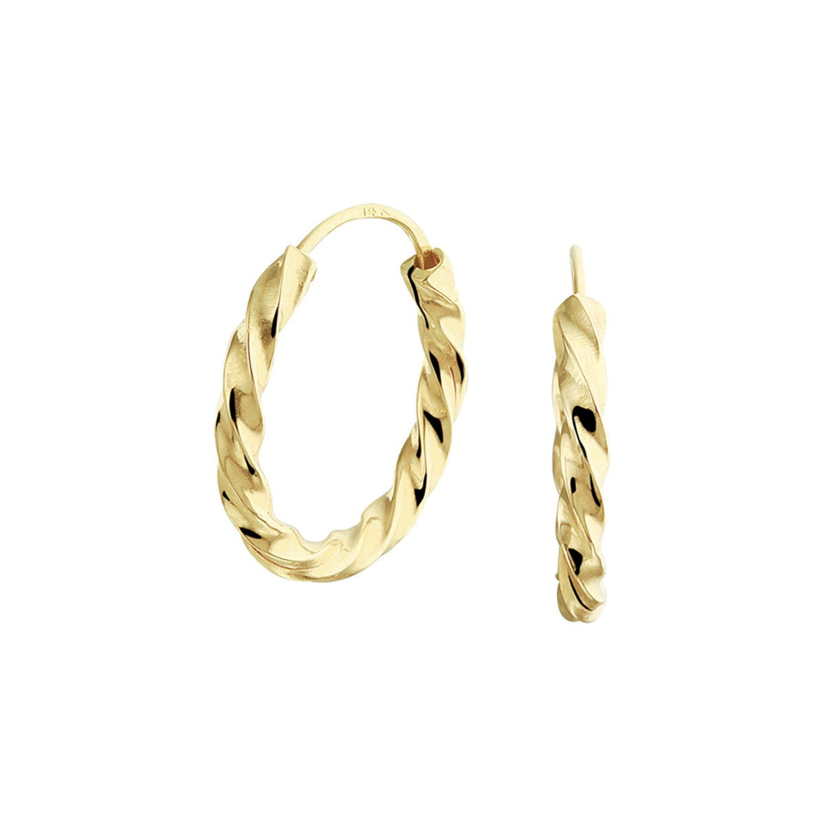 Fantasy Collection Oorbellen gedraaide buis 14K geelgoud