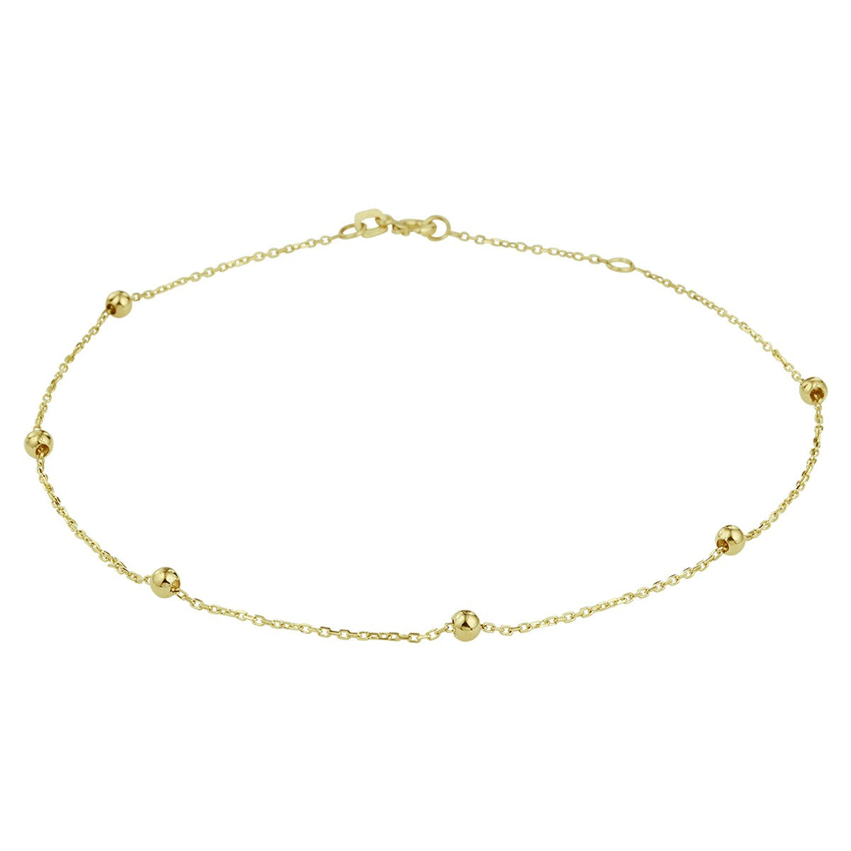 Fantasy Collection Enkelbandje bolletjes 1,0 mm 14K geelgoud
