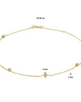 14K Geelgouden enkelbandje bolletjes 1,0 mm 24 - 26 cm 4020719 - PansiteNederland.nl