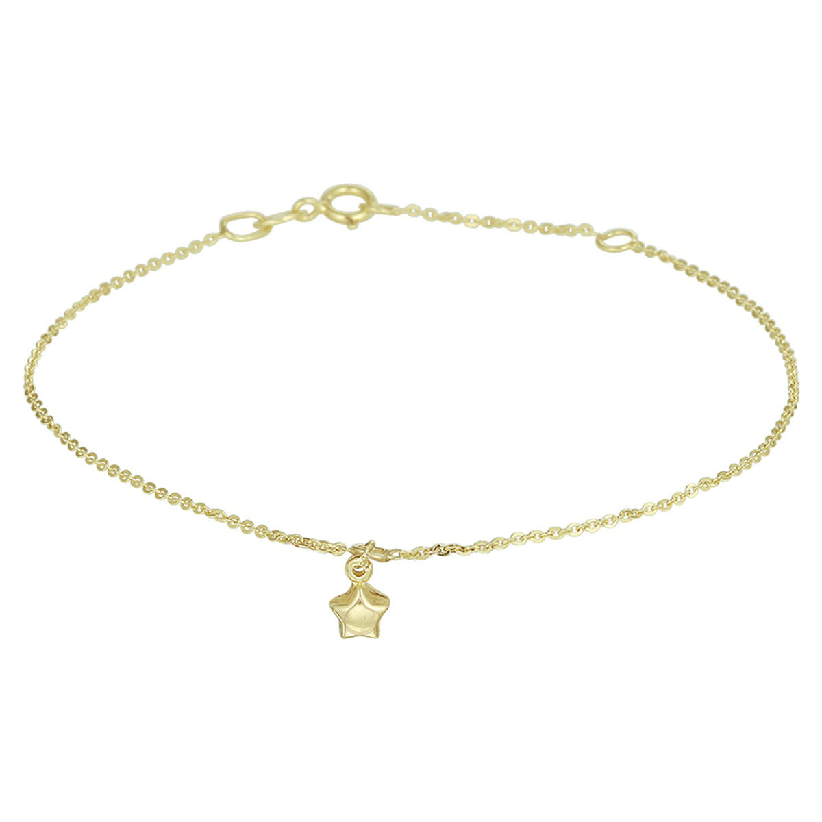 Fantasy Collection Enkelbandje ster 1,0 mm 24 - 26 cm 14K geelgoud