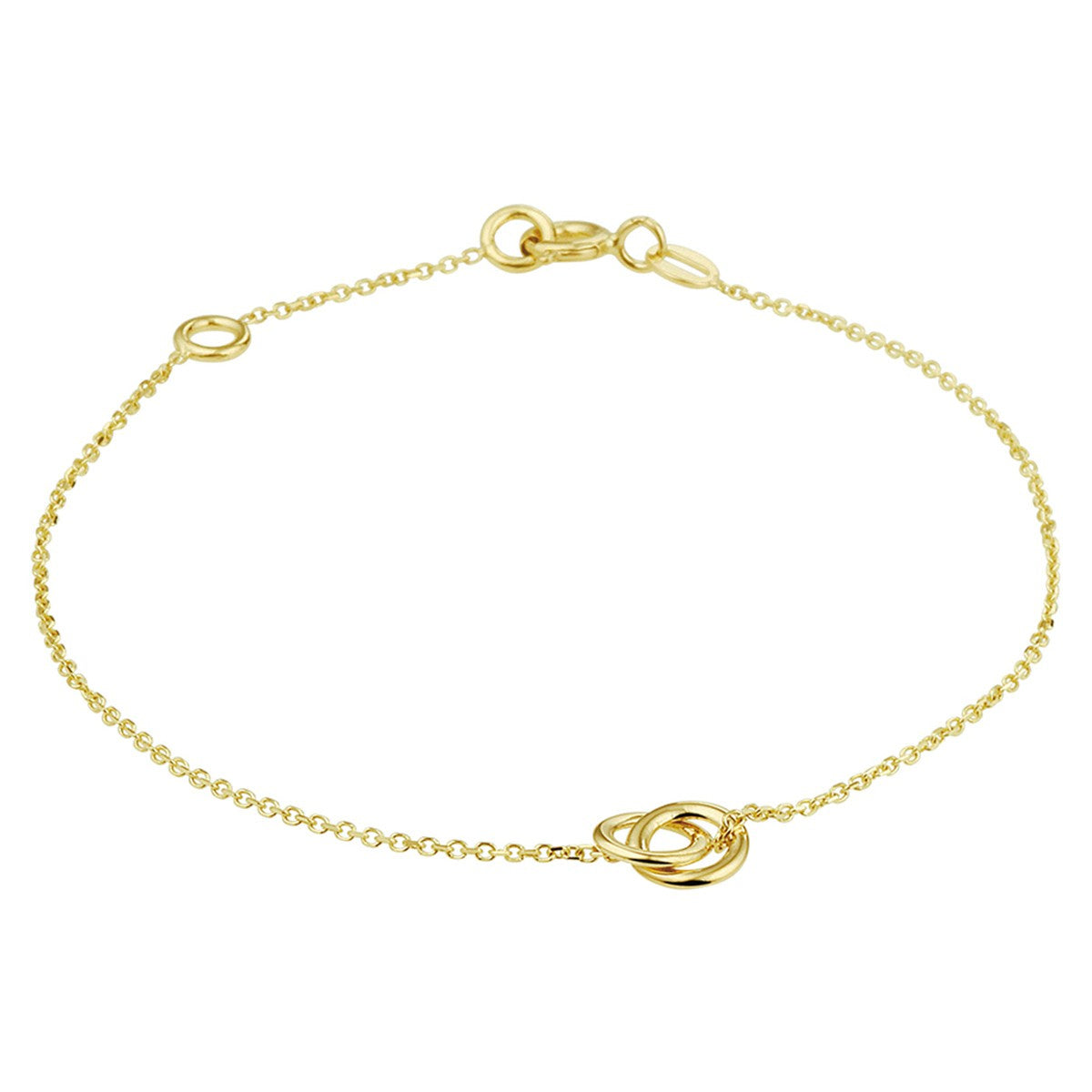 Fantasy Collection Armband rondjes 0,9 mm 16 - 18 cm 14K geelgoud