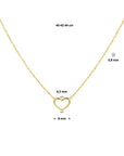 14K geelgoud collier hart 0,8 mm 40 - 42 - 44 cm 4020736 - PansiteNederland.nl