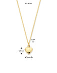 14K geelgoud collier hart 42 - 45 cm 4020740 - PansiteNederland.nl