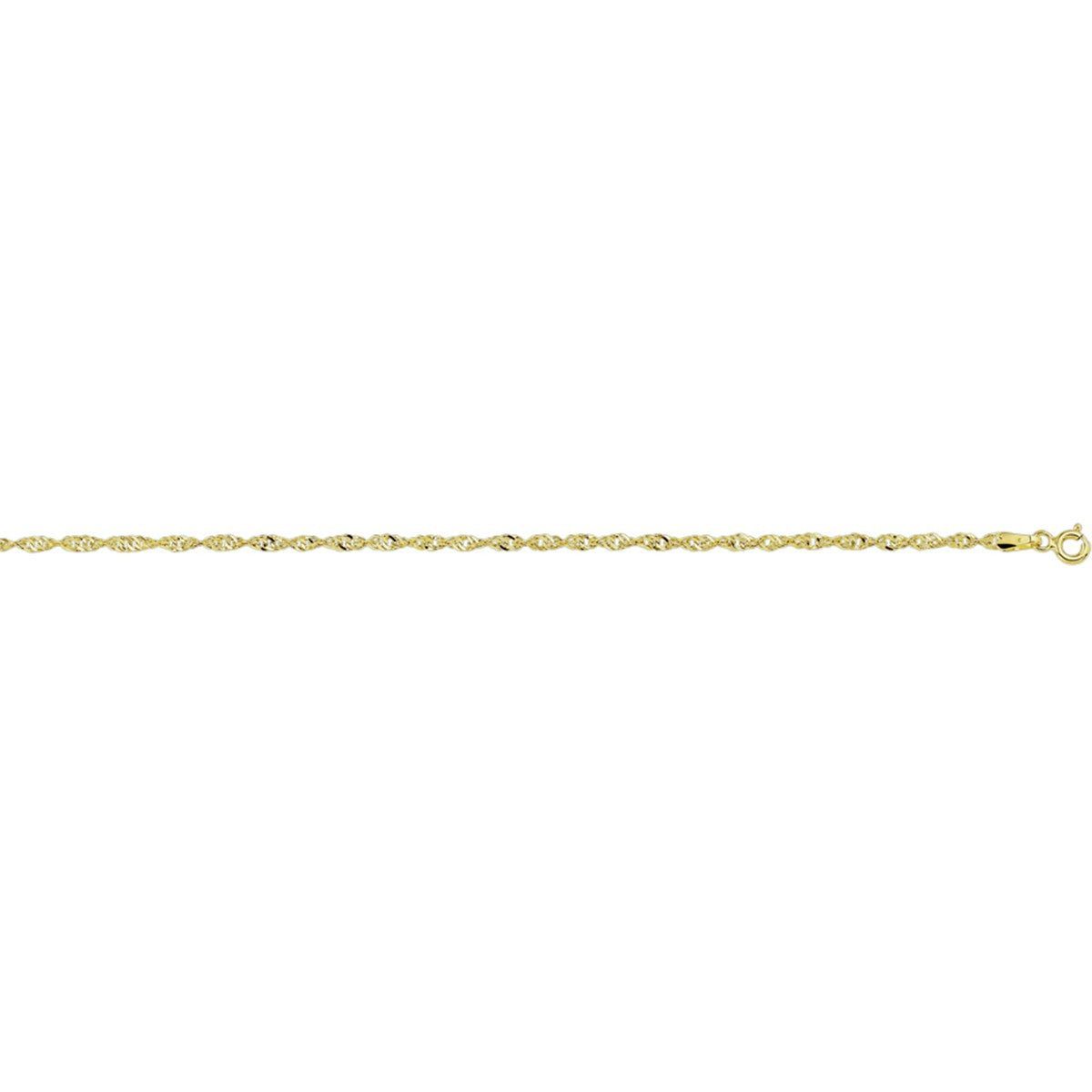 Fantasy Collection Enkelbandje singapore 2,3 mm 24 - 26 cm 14K geelgoud