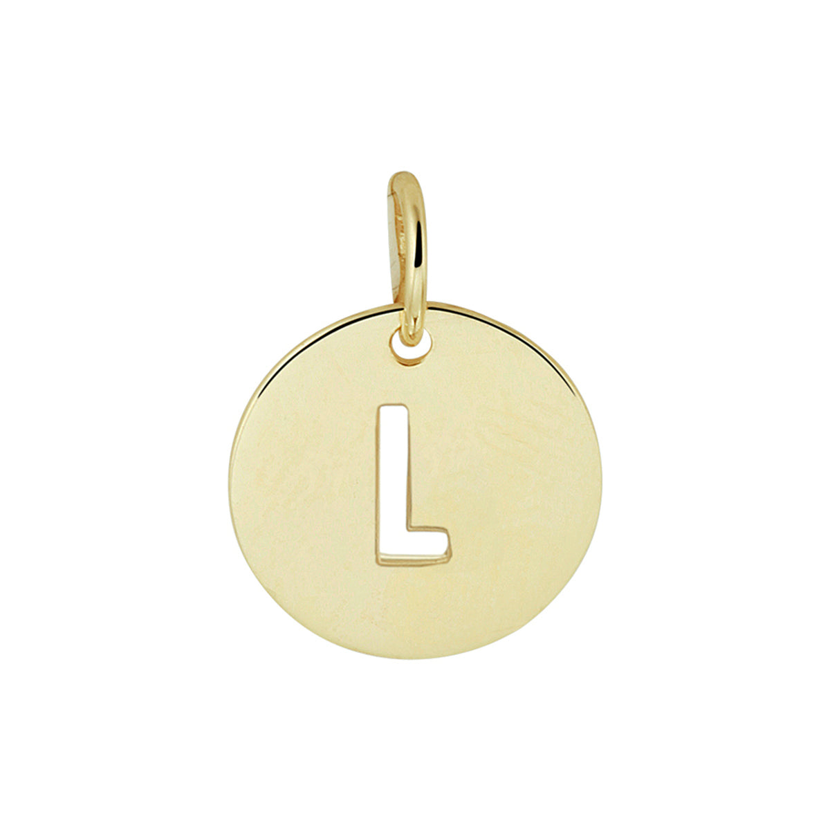 Hanger rondje letter L 13 mm 14K geelgoud #Letter_L
