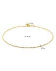 14K Geelgouden enkelbandje singapore 1,4 mm 24 - 26 cm 4020828 - PansiteNederland.nl