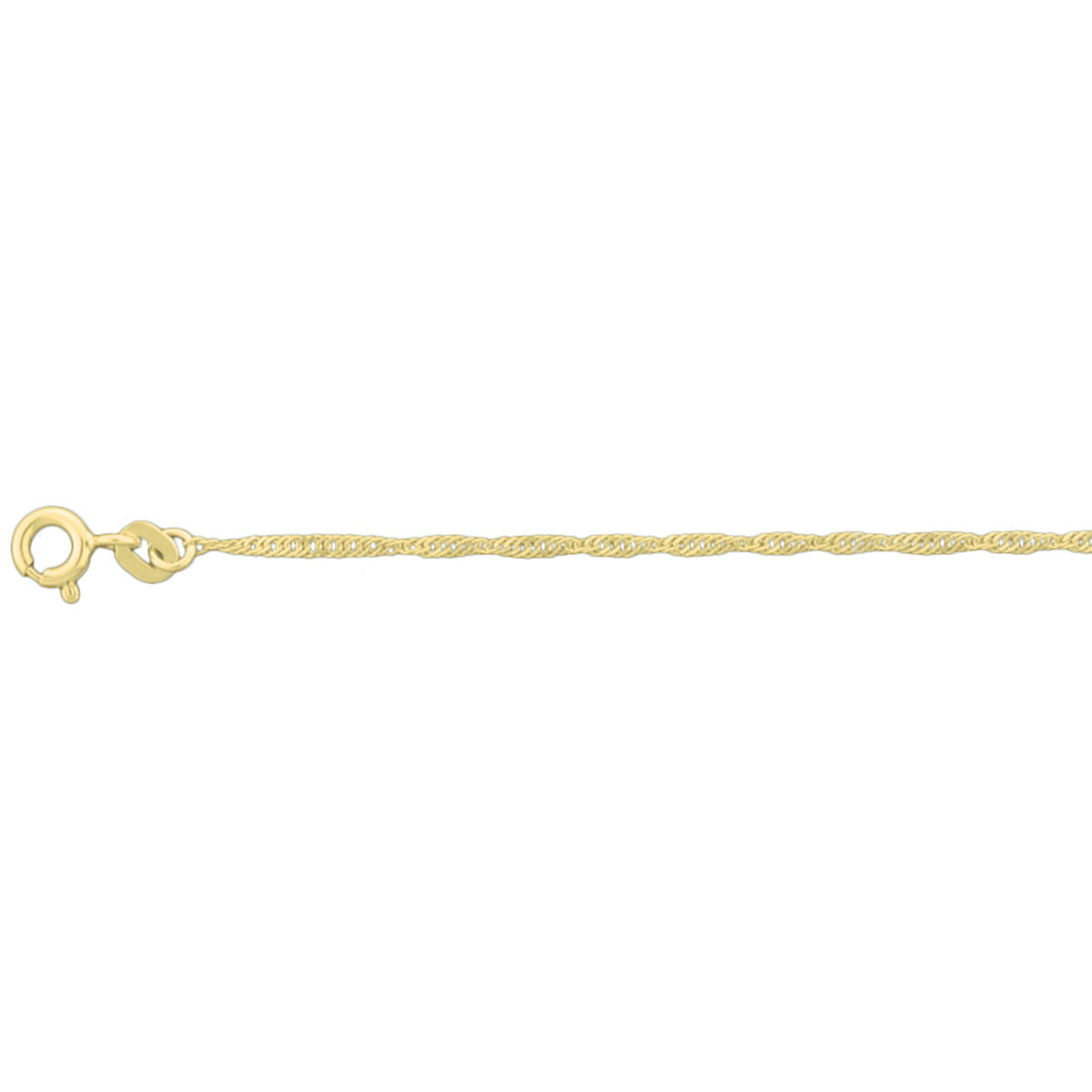 Fantasy Collection Enkelbandje singapore 1,4 mm 24 - 26 cm 14K geelgoud
