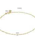 14K Geelgouden enkelbandje singapore 1,4 mm 24 - 26 cm 4020829 - PansiteNederland.nl