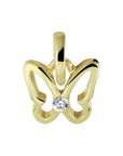 14K geelgoud hanger vlinder zirkonia 4020916 - PansiteNederland.nl