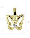14K geelgoud hanger vlinder zirkonia 4020916 - PansiteNederland.nl