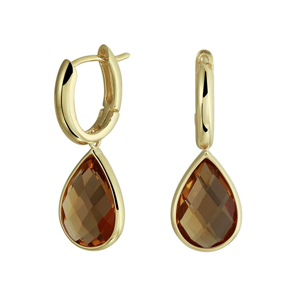 Fantasy Collection Oorbellen citrien 26 mm 14K geelgoud