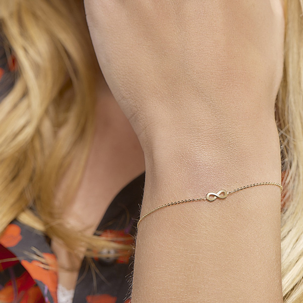 Fantasy Collection Armband infinity 16,5 - 18,5 cm 14K geelgoud