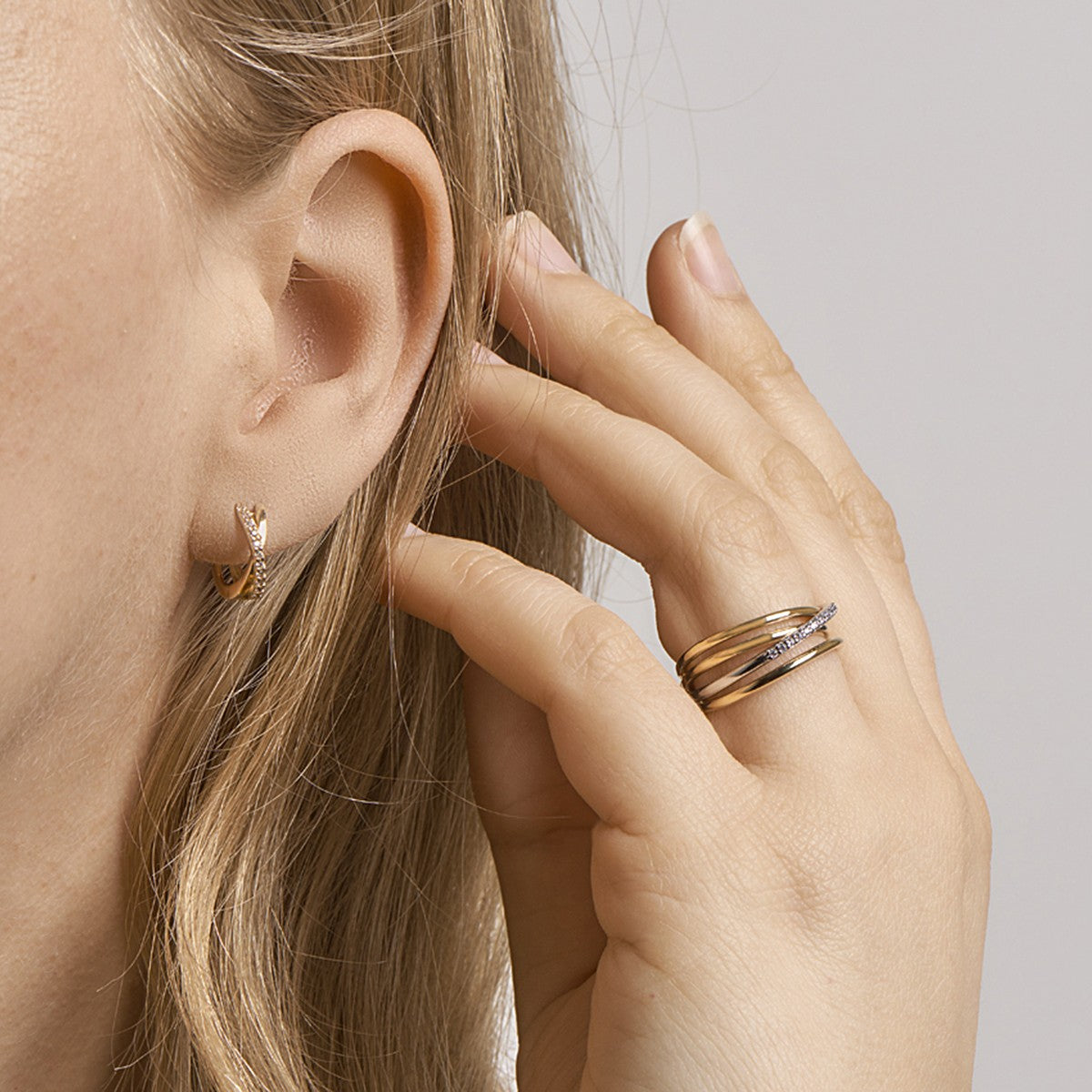 14K Geelgouden Klapoorringen zirkonia - 4020989 - PansiteNederland.nl