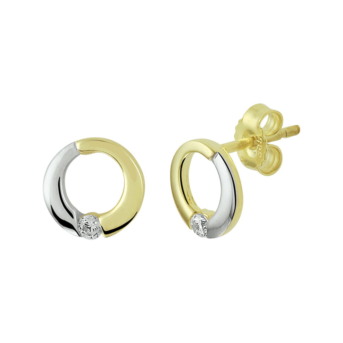 Fantasy Collection Oorbellen zirkonia 14K bicolor goud