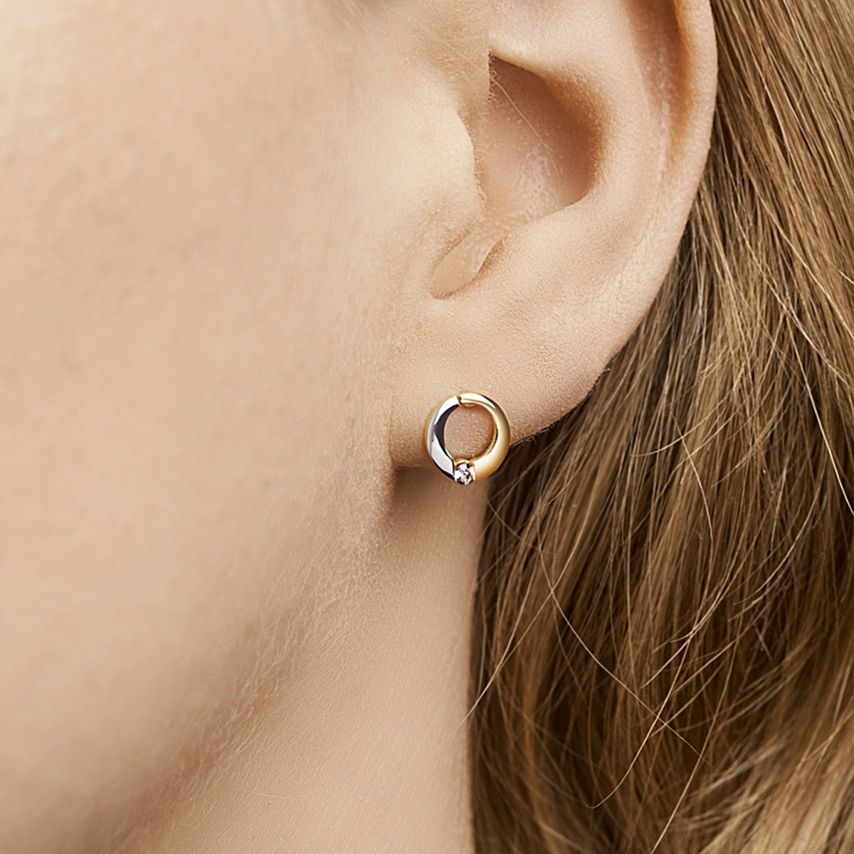 Fantasy Collection Oorbellen zirkonia 14K bicolor goud