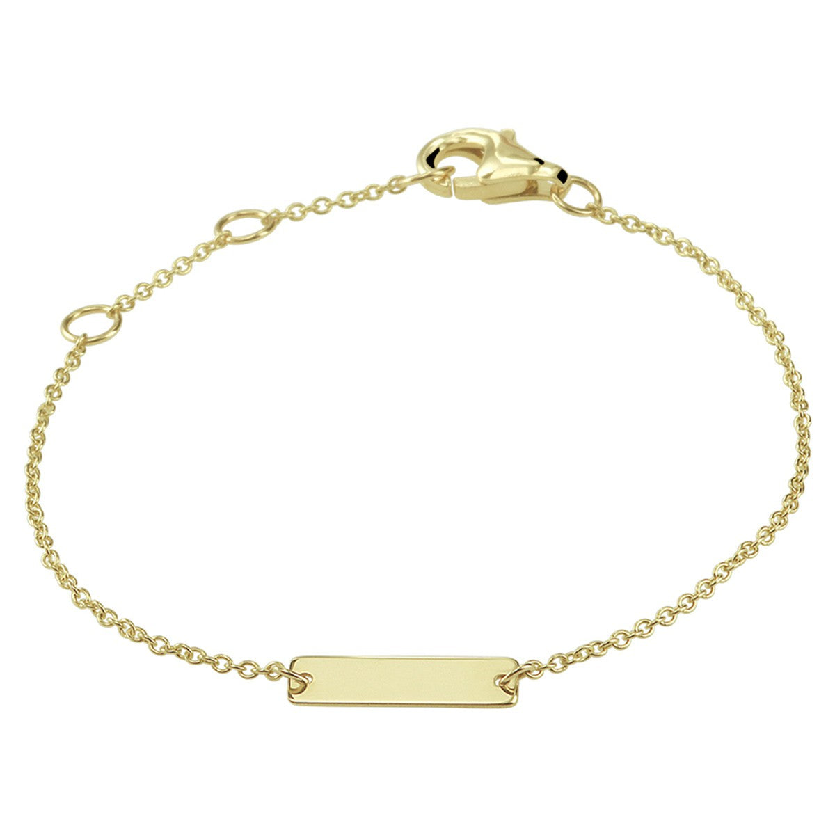 Fantasy Collection Graveerarmband plaat 3 mm 15,5 - 16,5 - 17,5 cm 14K geelgoud