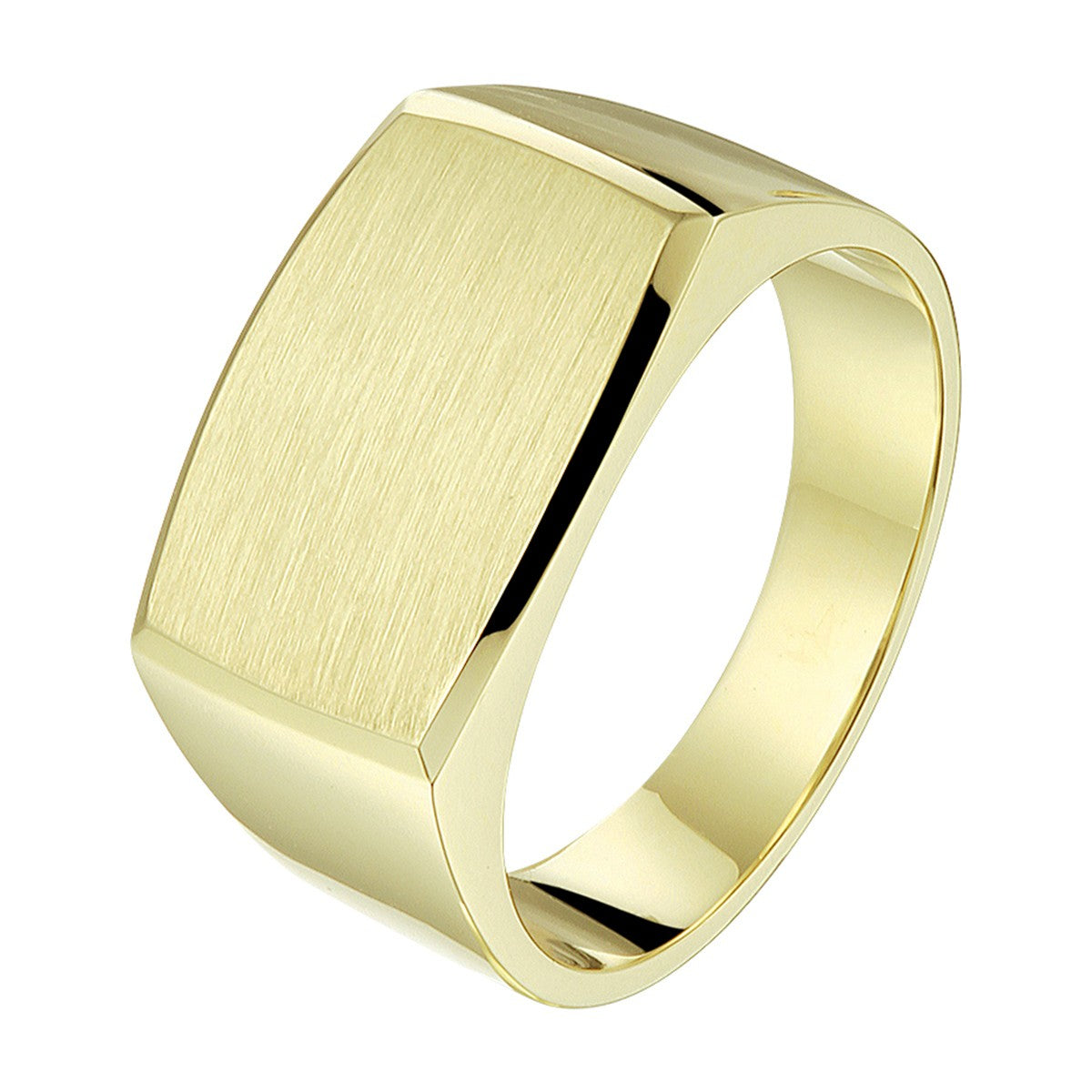 Fantasy Collection Graveerring massief mat gediamanteerd 14K geelgoud